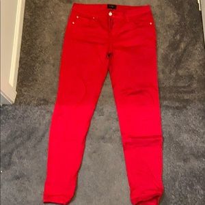 Celebrity pink red skinny pants